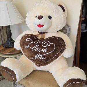 Cream and Brown Teddy Bear Plush